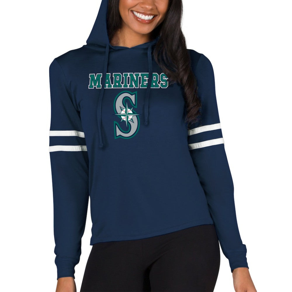 Navy Seattle Mariners Concepts Sport Women's Marathon Lightweight Lounge Pullover Hoodie