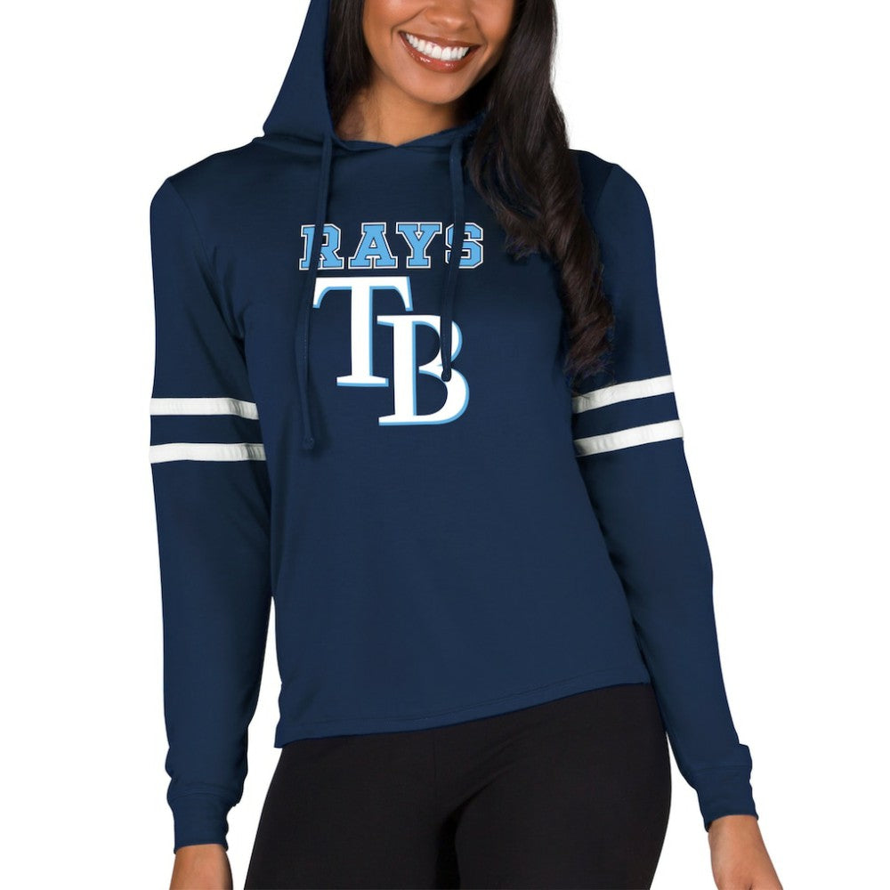 Navy Tampa Bay Rays Concepts Sport Women's Marathon Lightweight Lounge Pullover Hoodie