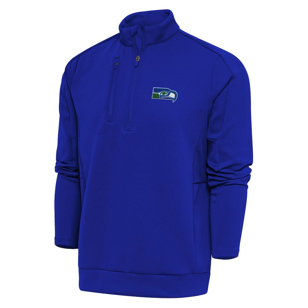 Adult Throwback Logo Generation Quarter-Zip Pullover Top - Seattle Seahawks Pullover
