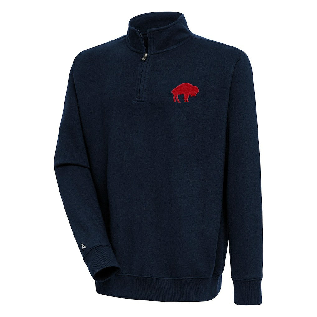 Adult Throwback Logo Victory Quarter-Zip Pullover Top - Buffalo Bills Pullover