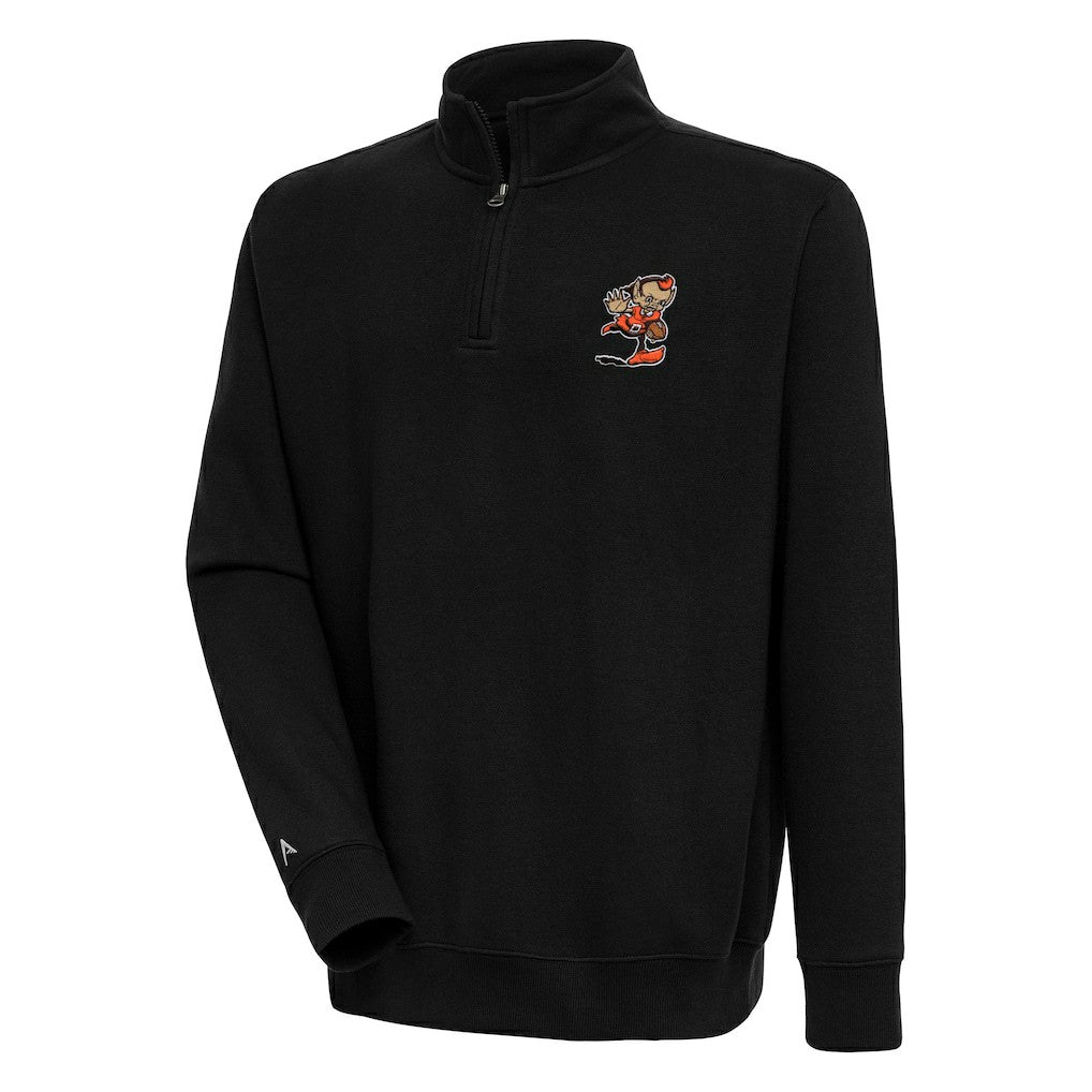 Adult Throwback Logo Victory Quarter-Zip Pullover Top - Cleveland Browns Pullover