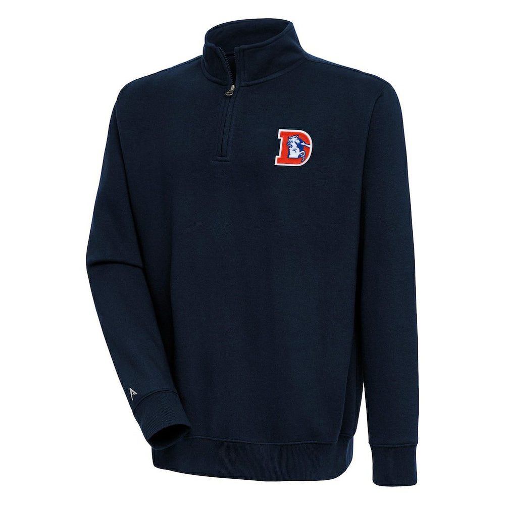 Adult Throwback Logo Victory Quarter-Zip Pullover Top - Denver Broncos Pullover
