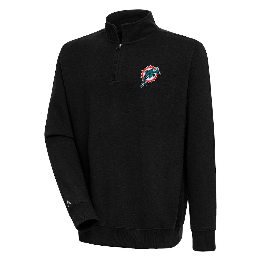 Adult Throwback Logo Victory Quarter-Zip Pullover Top - Miami Dolphins Pullover