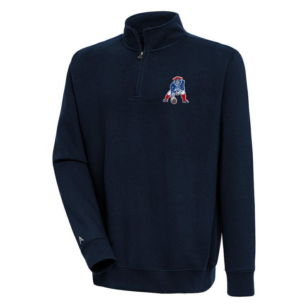 Adult Throwback Logo Victory Quarter-Zip Pullover Top - New England Patriots Pullover