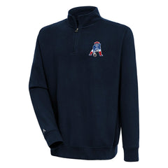 Adult Throwback Logo Victory Quarter-Zip Pullover Top - New England Patriots Pullover