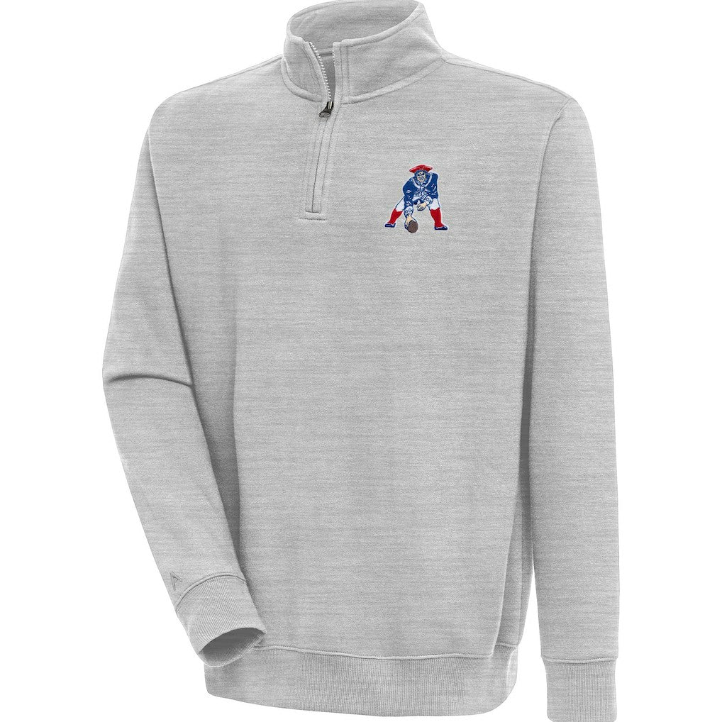 Adult Throwback Logo Victory Quarter-Zip Pullover Top - New England Patriots Pullover