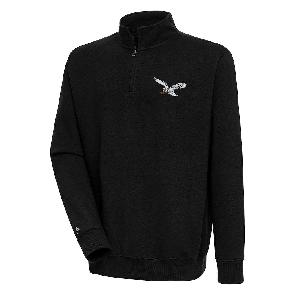 Adult Throwback Logo Victory Quarter-Zip Pullover Top - Philadelphia Eagles Pullover