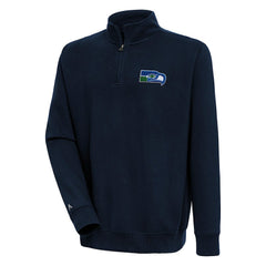 Adult Throwback Logo Victory Quarter-Zip Pullover Top - Seattle Seahawks Pullover
