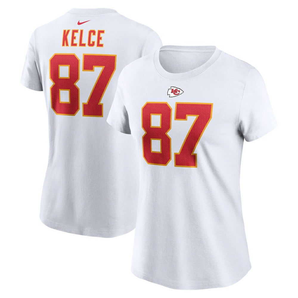 Travis Kelce  Women's Player Name & Number T-Shirt - Kansas City Chiefs T-shirts