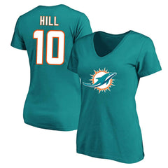 Tyreek Hill  Women's Plus Size Fair Catch Name & Number Scoop Neck T-Shirt - Miami Dolphins T-shirts