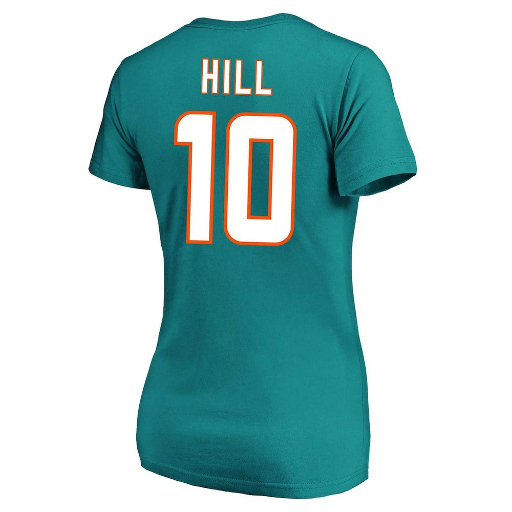 Tyreek Hill  Women's Plus Size Fair Catch Name & Number Scoop Neck T-Shirt - Miami Dolphins T-shirts
