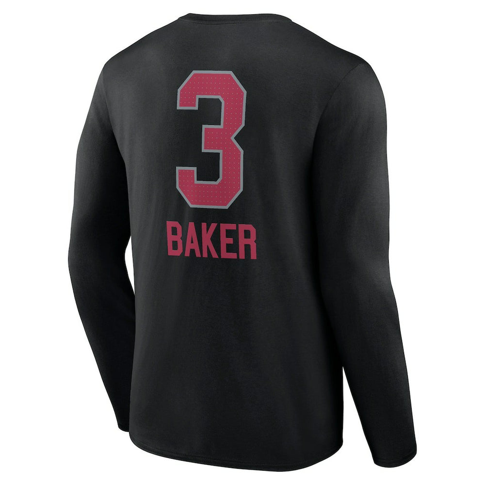 Budda Baker  Team Wordmark Player Name & Number Long Sleeve T-Shirt - Arizona Cardinals T-shirts