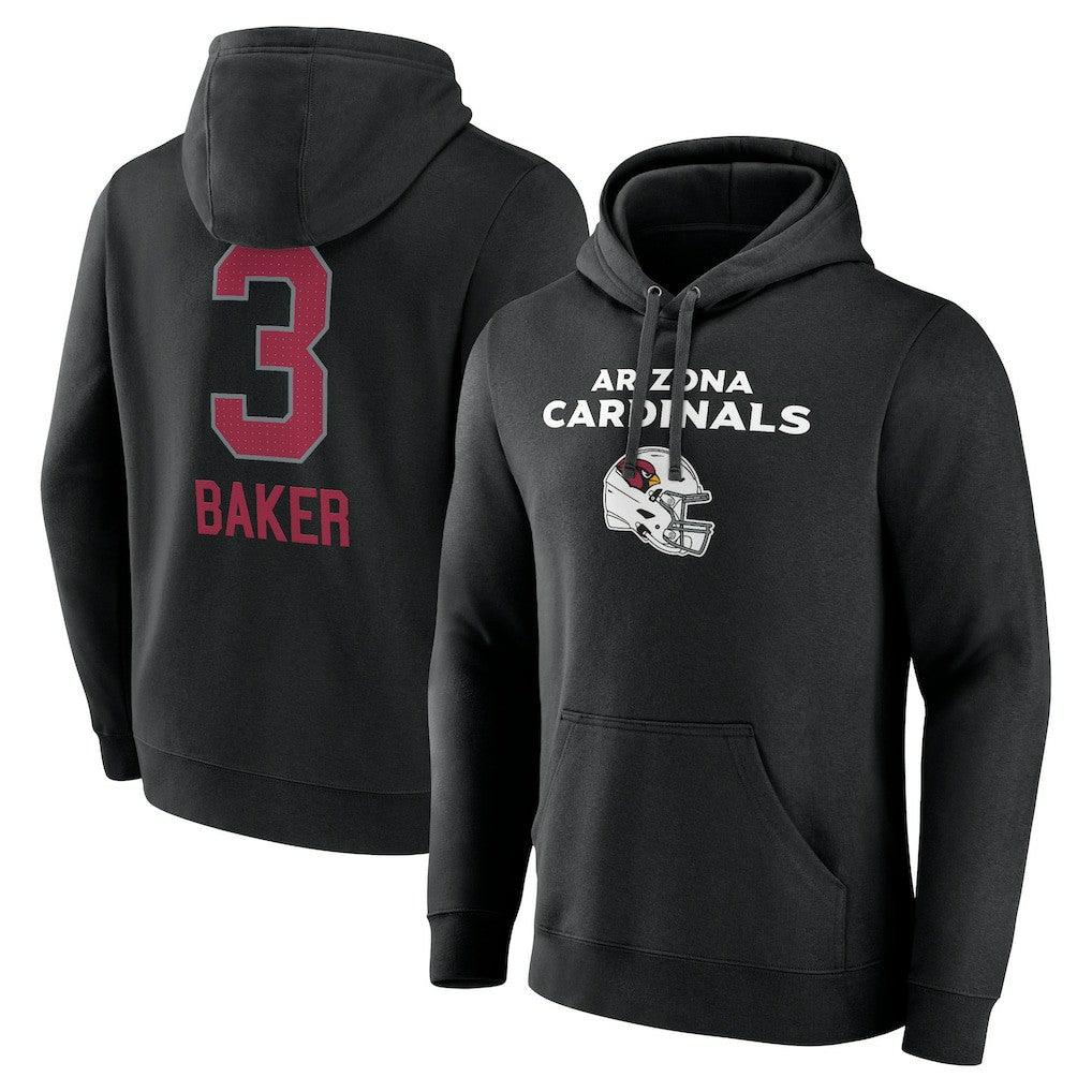 Budda Baker  Team Wordmark Player Name & Number Pullover Hoodie - Arizona Cardinals Hoodies