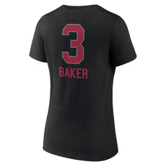 Budda Baker  Women's Team Wordmark Player Name & Number V-Neck T-Shirt - Arizona Cardinals T-shirts