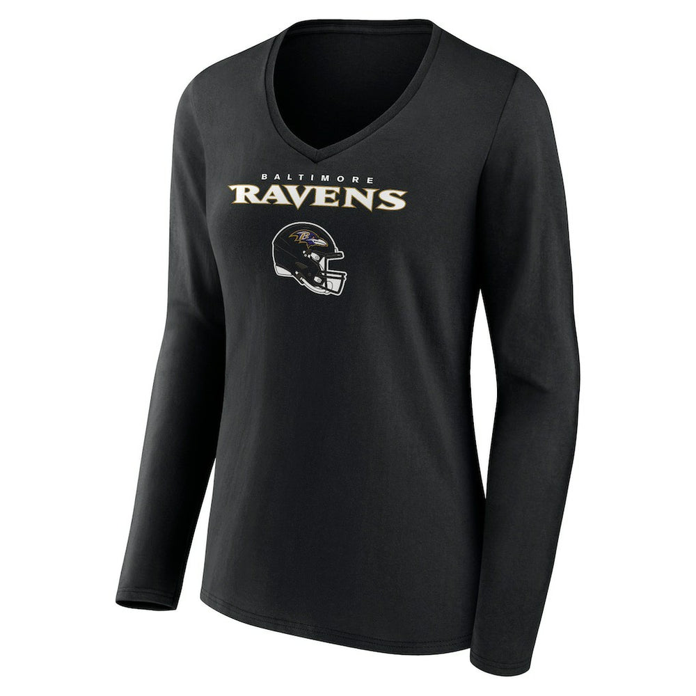 Zay Flowers  Women's Team Wordmark Player Name & Number Long Sleeve V-Neck T-Shirt - Baltimore Ravens T-shirts
