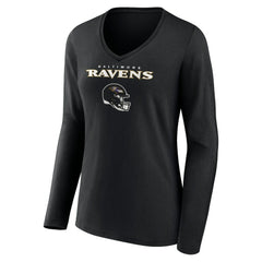 Zay Flowers  Women's Team Wordmark Player Name & Number Long Sleeve V-Neck T-Shirt - Baltimore Ravens T-shirts