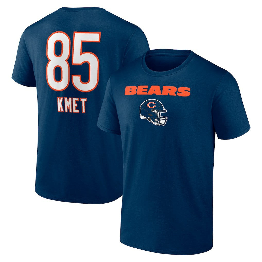Cole Kmet  Team Wordmark Player Name & Number T-Shirt - Chicago Bears T-shirts