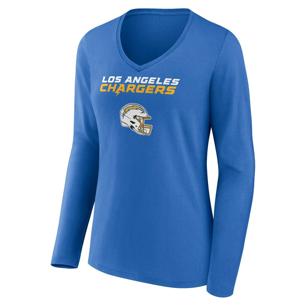 Derwin James Jr.  Women's Team Wordmark Player Name & Number Long Sleeve V-Neck T-Shirt - Los Angeles Chargers T-shirts