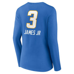 Derwin James Jr.  Women's Team Wordmark Player Name & Number Long Sleeve V-Neck T-Shirt - Los Angeles Chargers T-shirts
