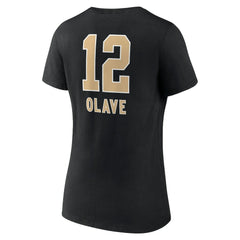 Chris Olave  Women's Team Wordmark Player Name & Number V-Neck T-Shirt - New Orleans Saints T-shirts