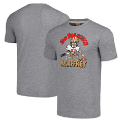 Christian McCaffrey  Homage Unisex Caricature Player Tri-Blend T-Shirt - San Francisco 49ers T-shirts