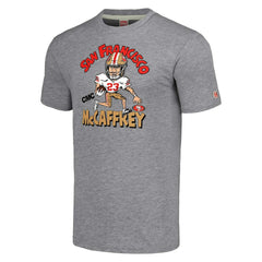 Christian McCaffrey  Homage Unisex Caricature Player Tri-Blend T-Shirt - San Francisco 49ers T-shirts