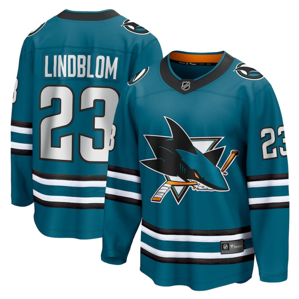NHL Oskar Lindblom San Jose Sharks Fanatics Home Breakaway Jersey