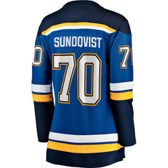 NHL Oskar Sundqvist St. Louis Blues Fanatics Women's Home Breakaway Player Jersey