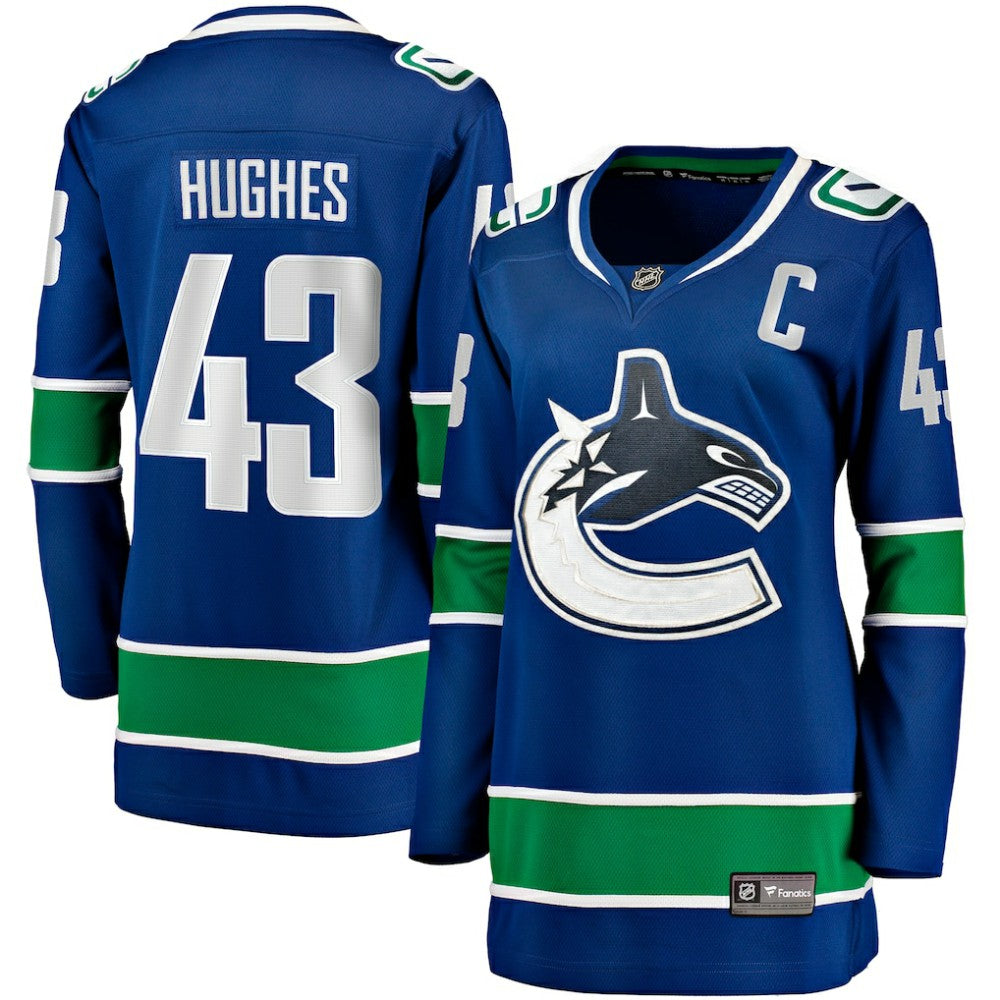 NHL Quinn Hughes Vancouver Canucks Fanatics Women's Home Breakaway Player Jersey