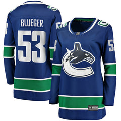 NHL Teddy Blueger Vancouver Canucks Fanatics Women's Home Breakaway Player Jersey