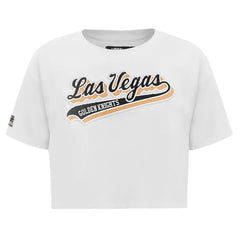 NHL Vegas Golden Knights Pro Standard Women's Boxy Script Tail Cropped T-Shirt