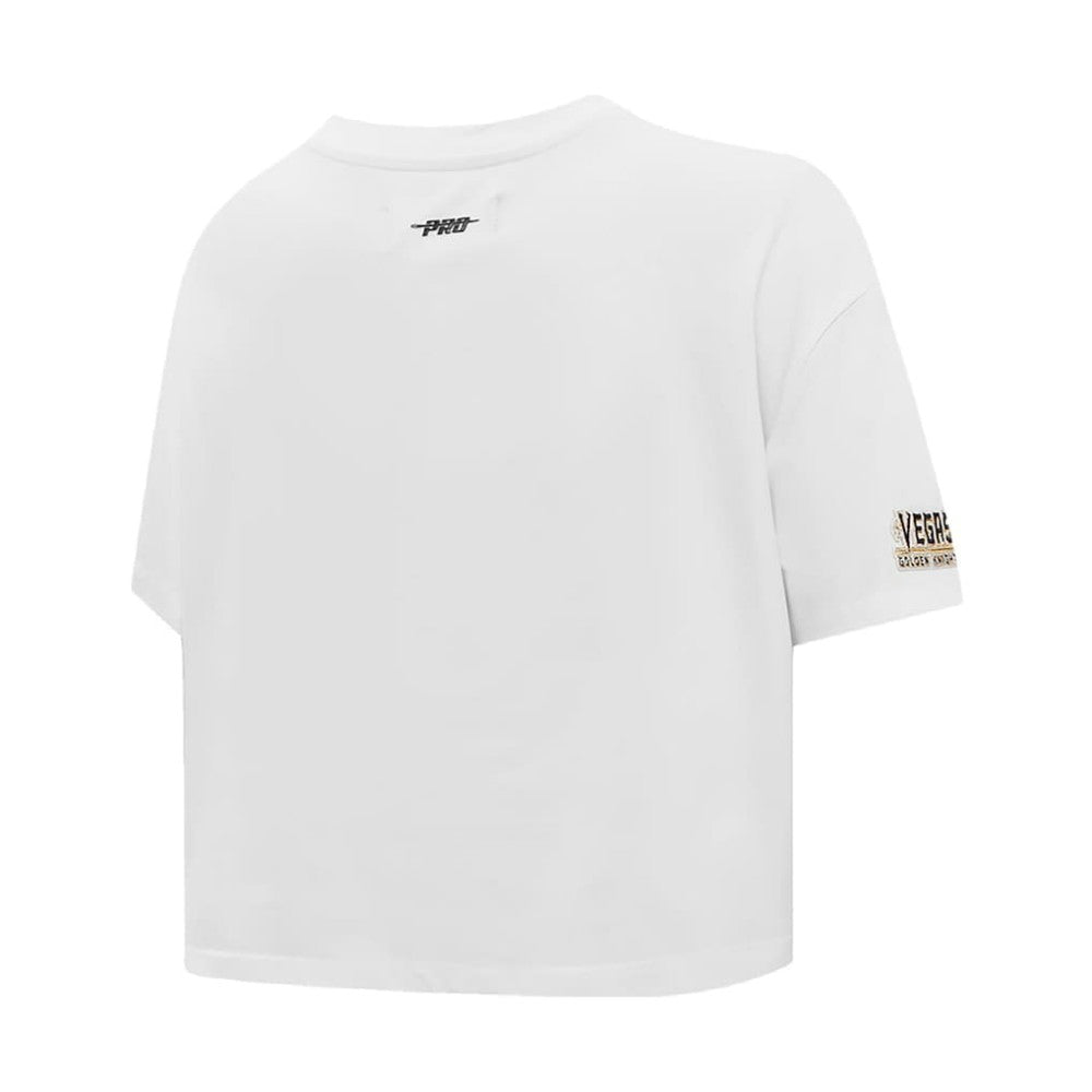 NHL Vegas Golden Knights Pro Standard Women's Boxy Script Tail Cropped T-Shirt