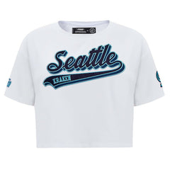 NHL Seattle Kraken Pro Standard Women's Boxy Script Tail Cropped T-Shirt
