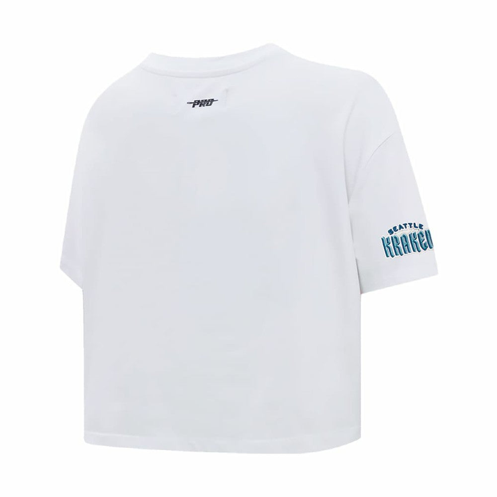 NHL Seattle Kraken Pro Standard Women's Boxy Script Tail Cropped T-Shirt