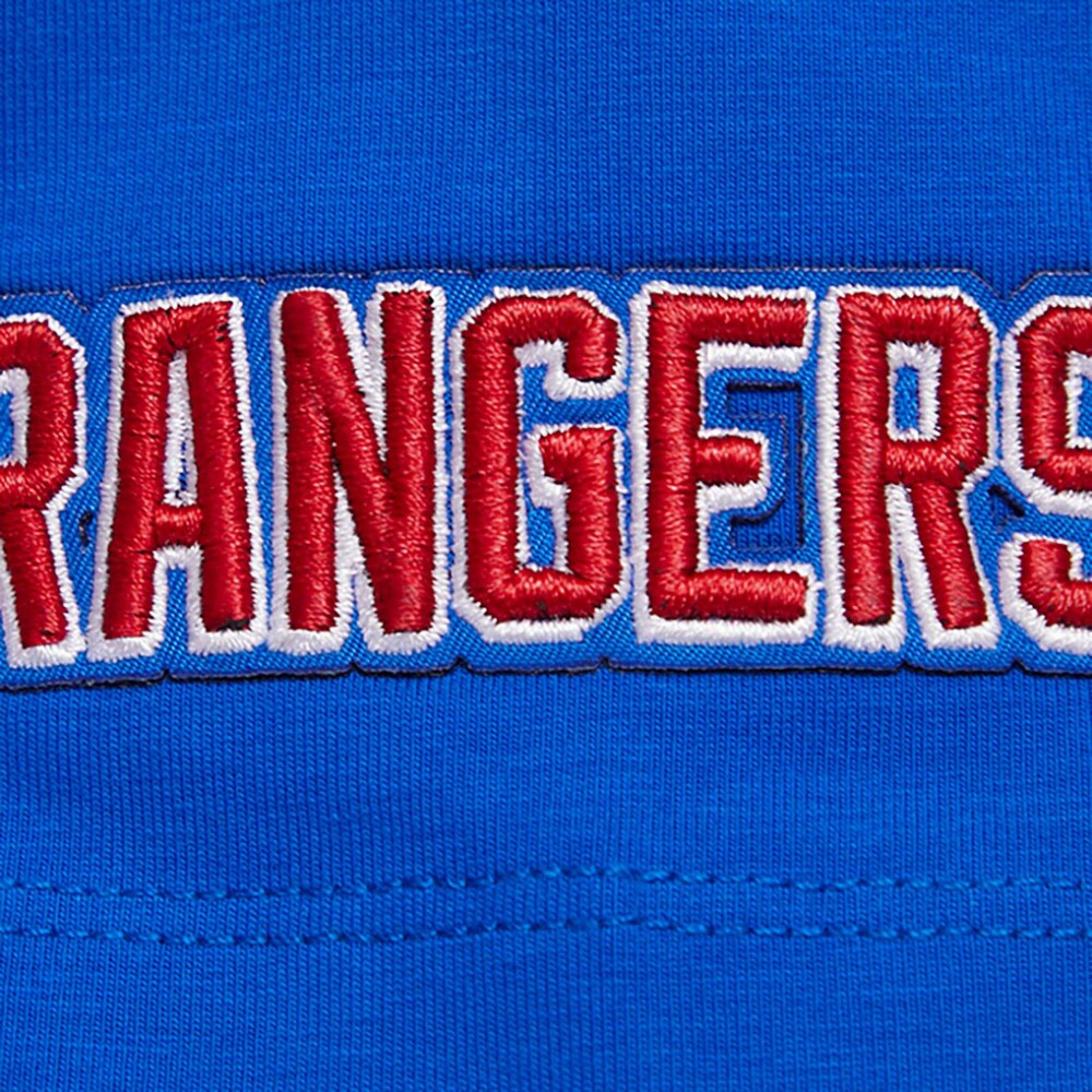 NHL New York Rangers Pro Standard Women's Boxy Script Tail Cropped T-Shirt