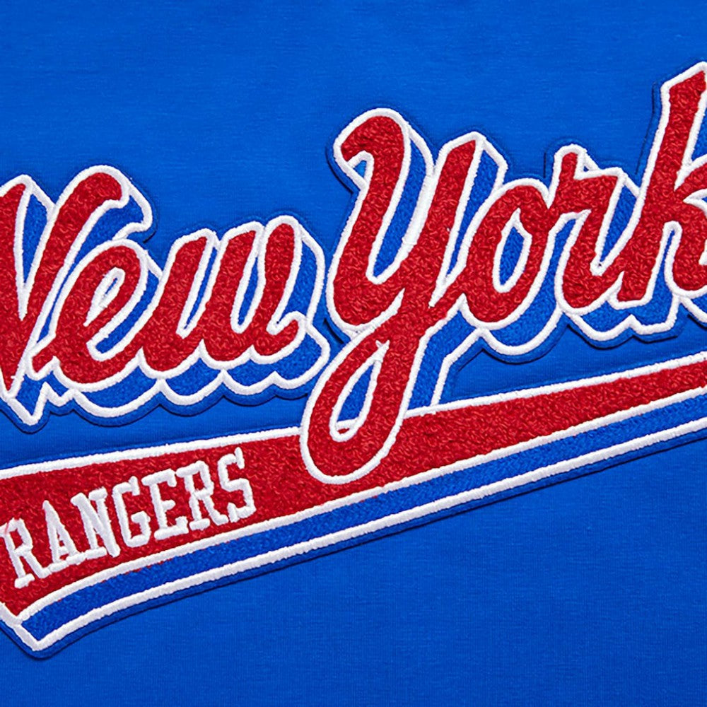 NHL New York Rangers Pro Standard Women's Boxy Script Tail Cropped T-Shirt
