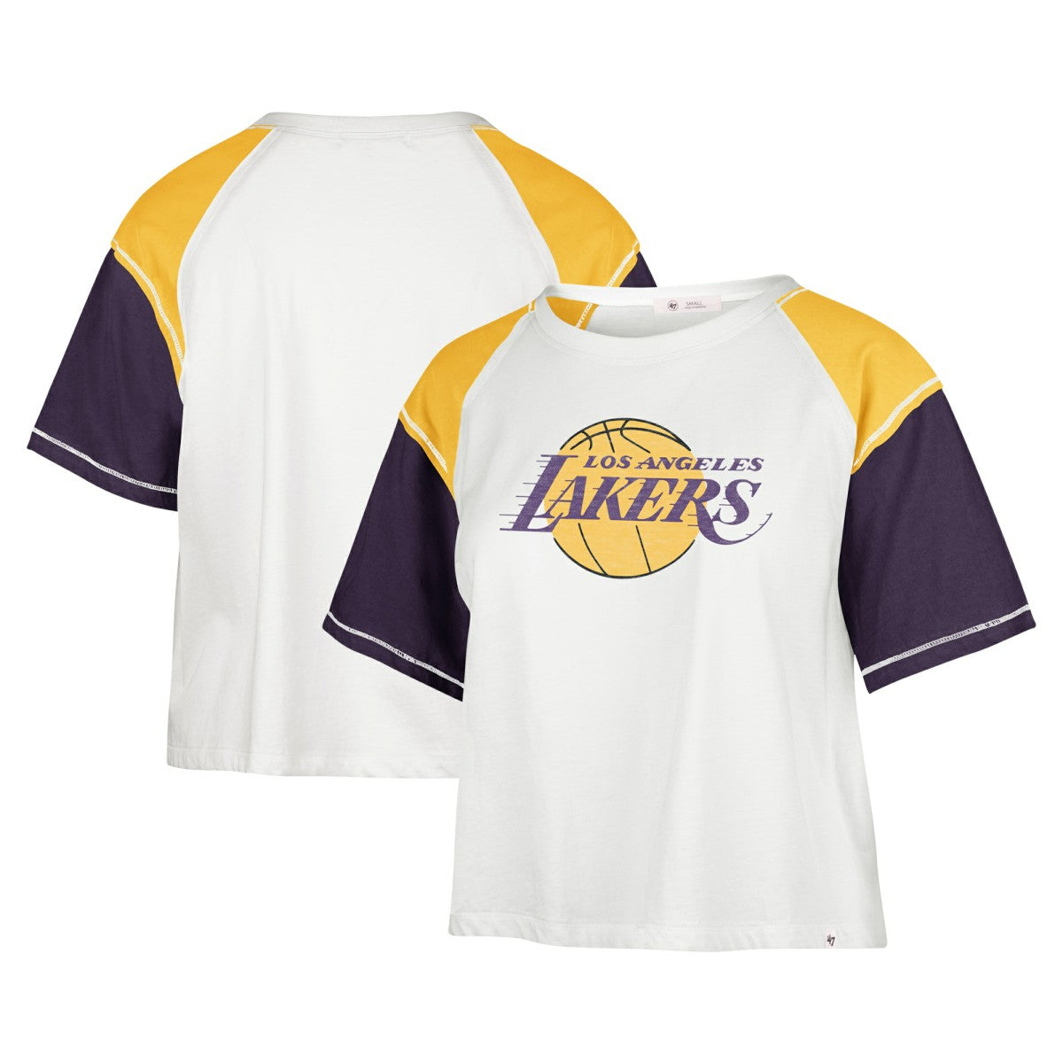 47 brand Los Angeles Lakers '47 Women's Premier Raglan Cropped T-Shirt