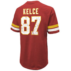 Travis Kelce  Majestic Threads Name & Number Oversized Fit T-Shirt - Kansas City Chiefs T-shirts