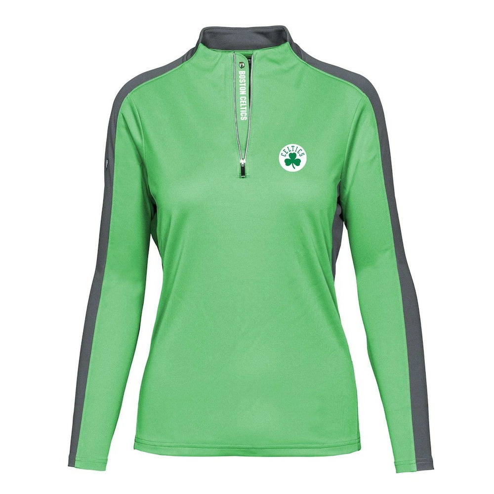 Boston Celtics Levelwear Women's Remi Insignia Core Quarter-Zip Pullover Top
