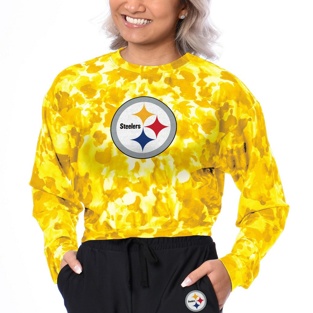 Certo Women's Cropped Long Sleeve T-Shirt - Pittsburgh Steelers T-shirts