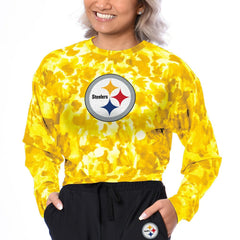 Certo Women's Cropped Long Sleeve T-Shirt - Pittsburgh Steelers T-shirts