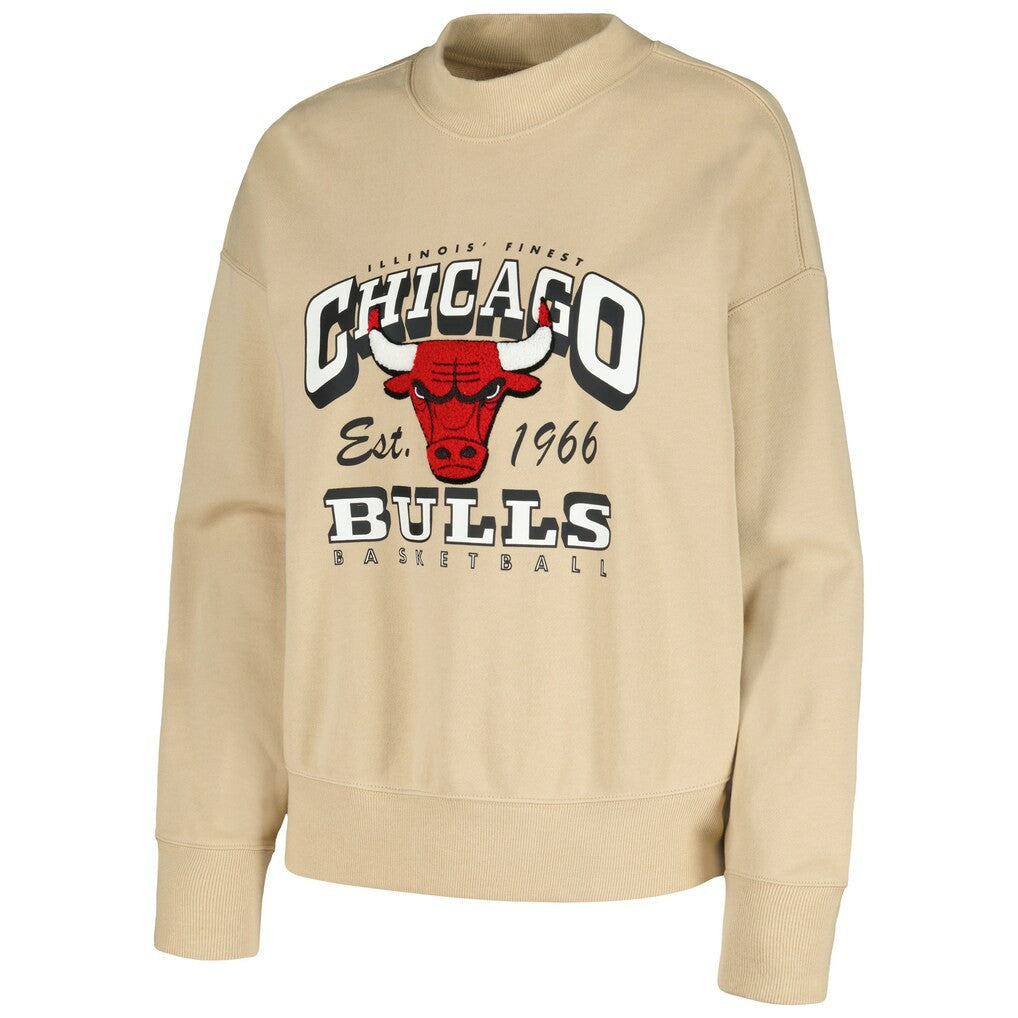 Chicago Bulls Qore Women's Oversized Cozy Mock Neck Pullover Sweatshirt