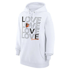 White Baltimore Orioles G-III 4Her by Carl Banks Women's Love Graphic Fleece Hoodie