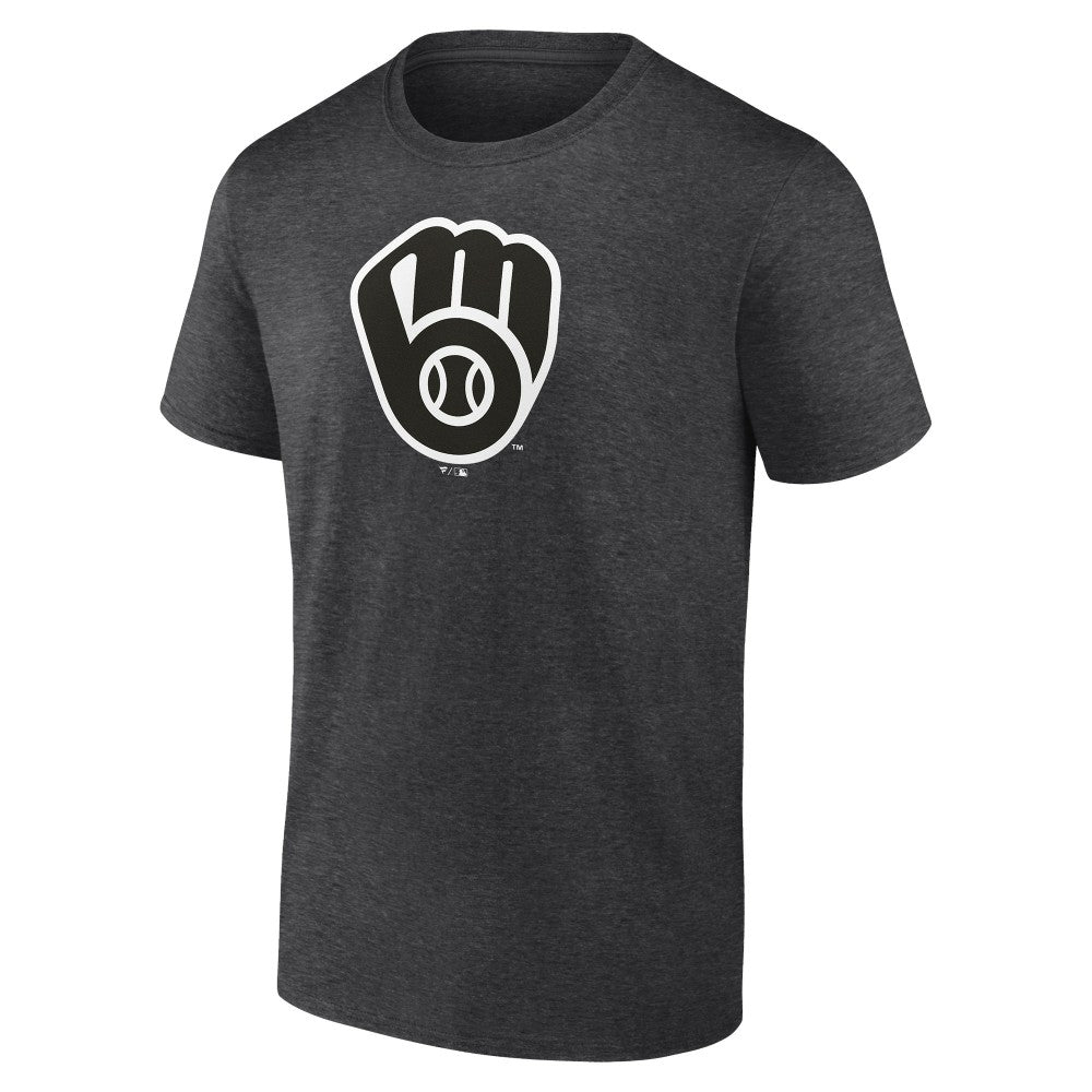 Charcoal Milwaukee Brewers Personalized Monochrome Name & Number T-Shirt
