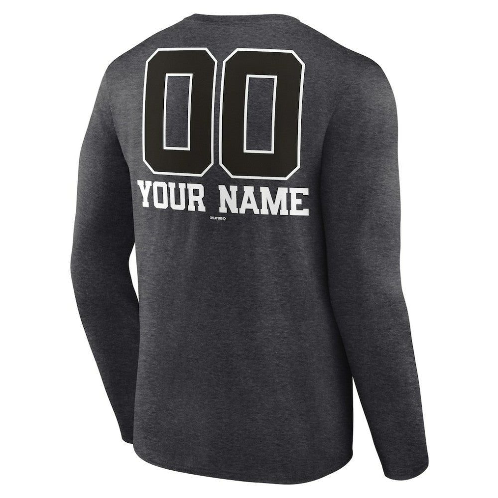Charcoal Athletics Personalized Monochrome Name & Number Long Sleeve T-Shirt