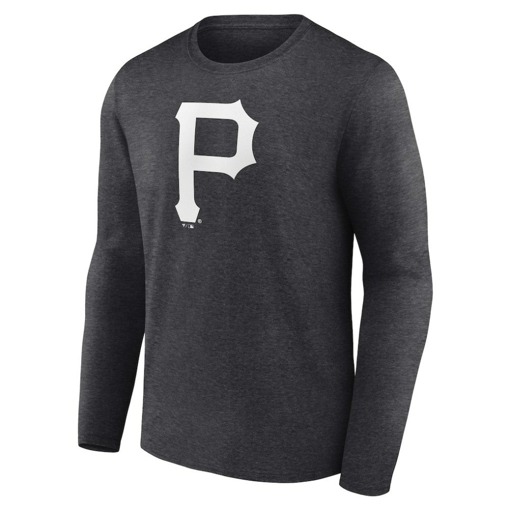 Charcoal Pittsburgh Pirates Personalized Monochrome Name & Number Long Sleeve T-Shirt