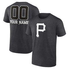 Charcoal Pittsburgh Pirates Personalized Monochrome Name & Number T-Shirt