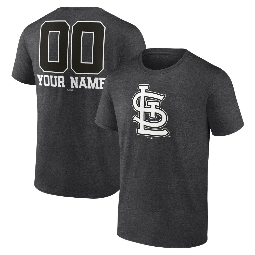 Charcoal St. Louis Cardinals Personalized Monochrome Name & Number T-Shirt