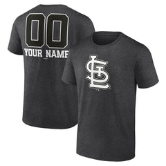 Charcoal St. Louis Cardinals Personalized Monochrome Name & Number T-Shirt