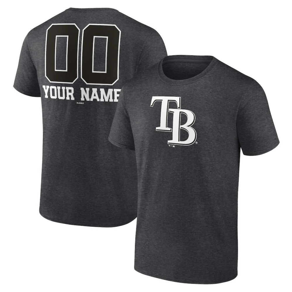 Charcoal Tampa Bay Rays Personalized Monochrome Name & Number T-Shirt